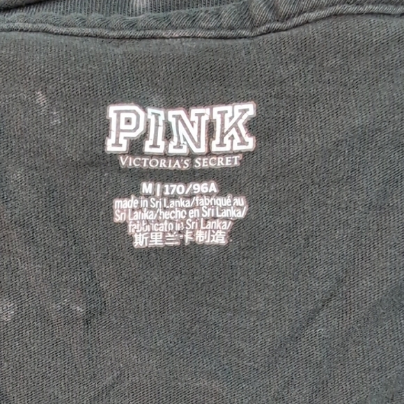 PINK Victoria's Secret Charcoal Tee with Coral Logo - Picture 11 of 14